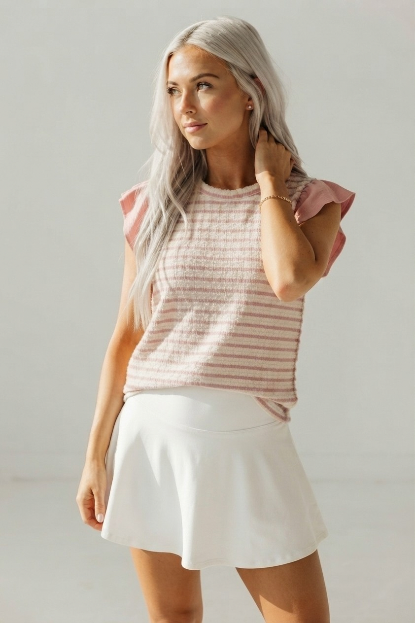 Volant Flutter Sleeve Top