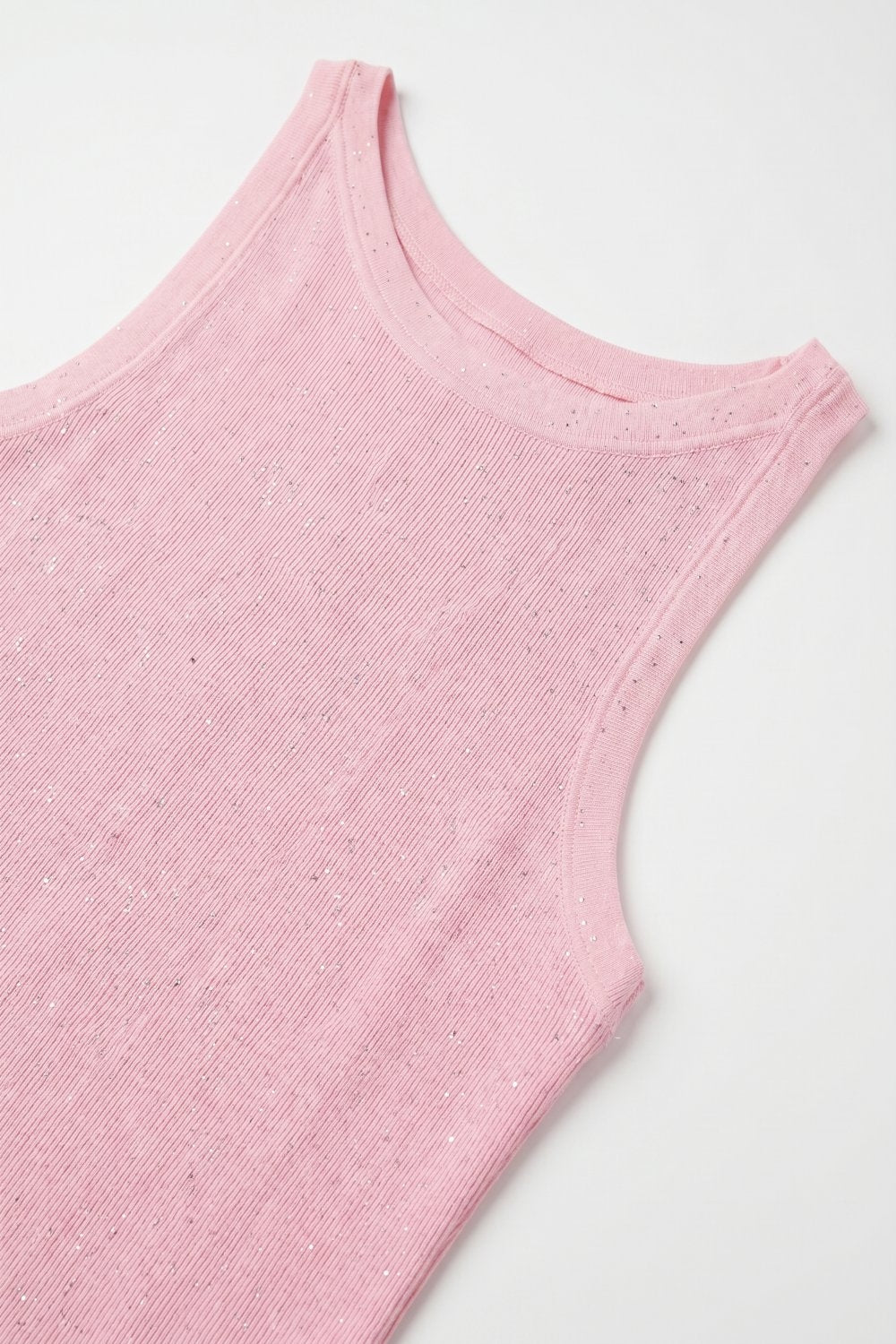 Paillette Glitter Ribbed Tank