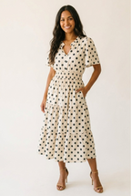 Cloche Bell Sleeve Midi Dress
