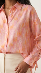 Aquarelle Tie Sleeve Blouse