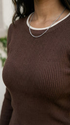 Galon Ribbed Contrast Sweater