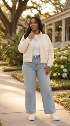 Aviateur Cream Bomber Jacket