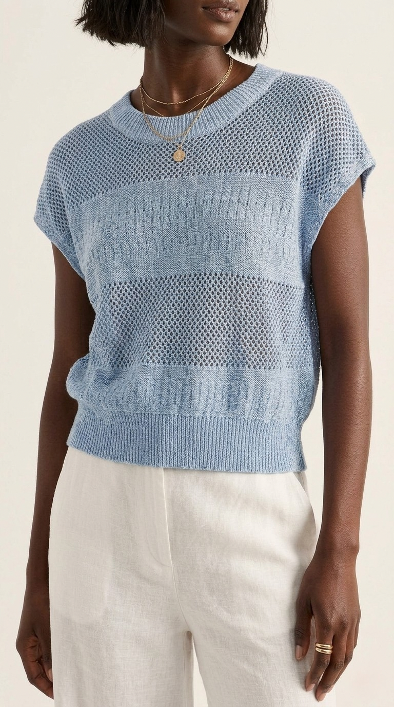 Treillis Cap Sleeve Sweater