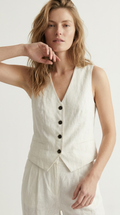 Blanc Textured Button Vest