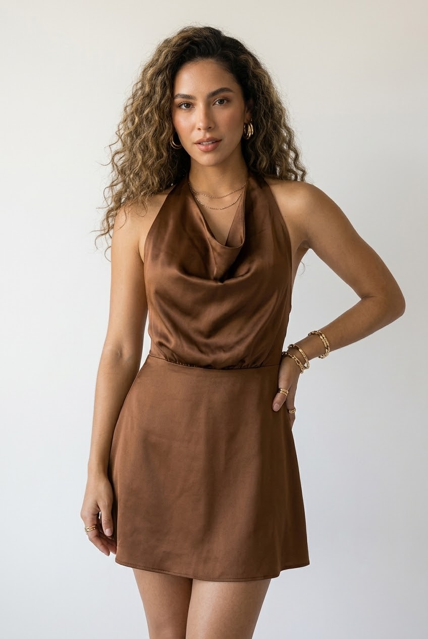 Lueur Satin Mini Dress