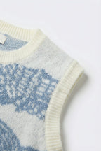 Poisson Fish Pattern Knit Vest