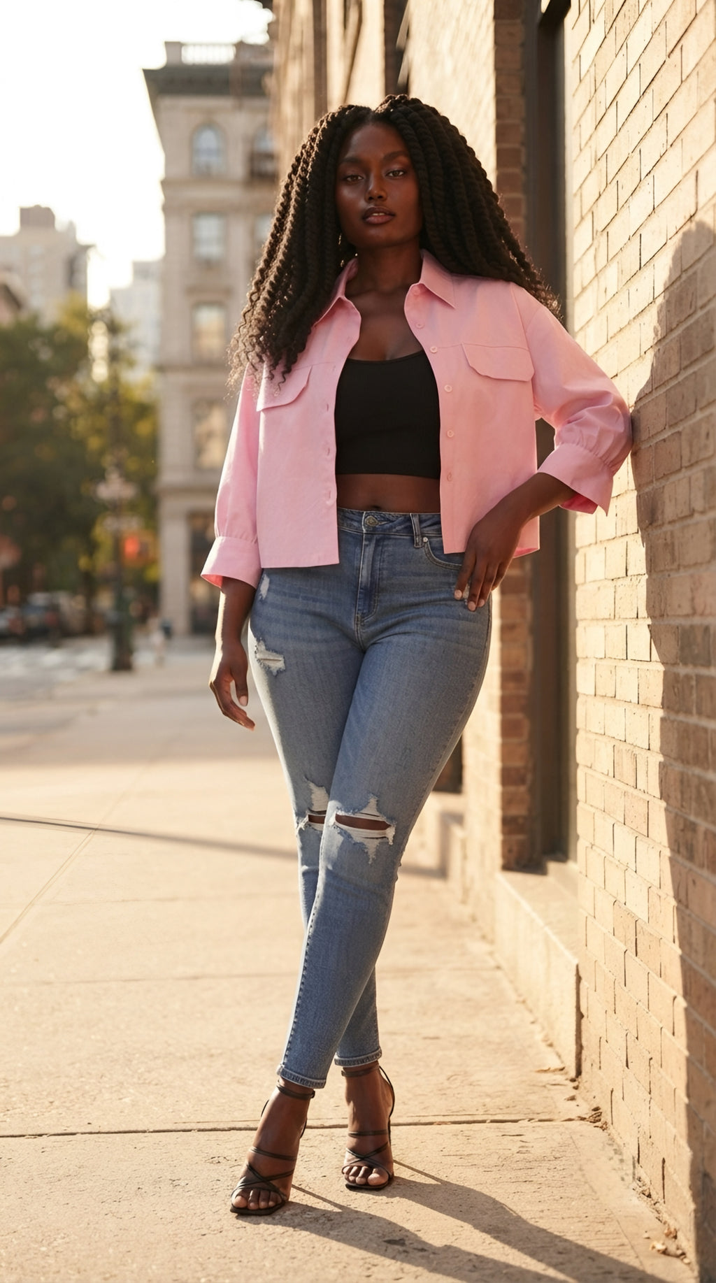 Bouton Cropped Pocket Shirt