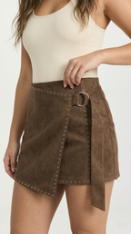 Licol Studded Wrap Mini Skirt