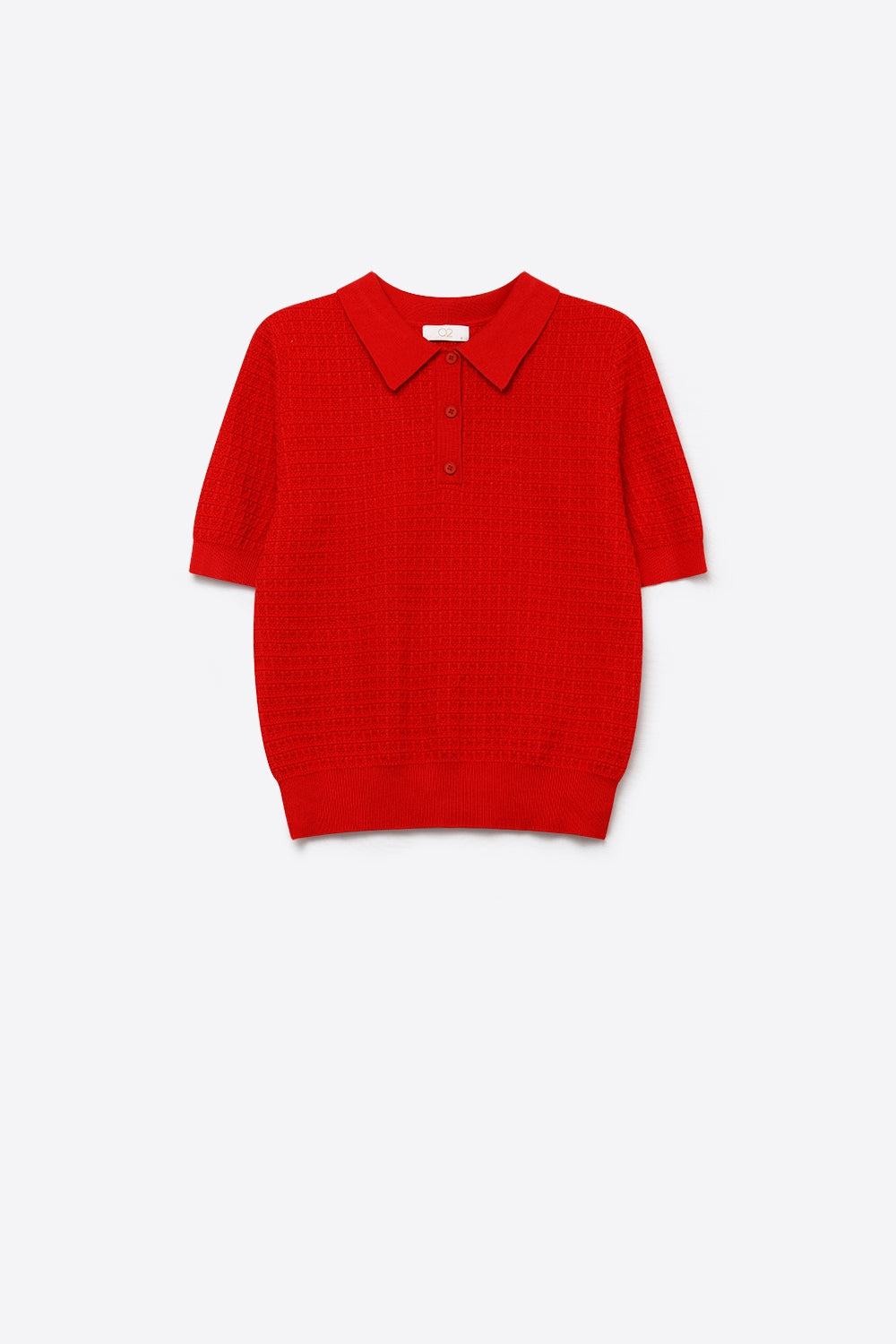 Tricot Textured Knit Polo Shirt