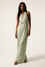 Lumine Metallic Halter Jumpsuit