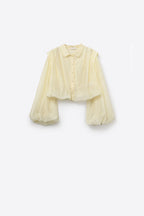 Soie Tencel Balloon Sleeve Blouse