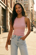 Paillette Glitter Ribbed Tank