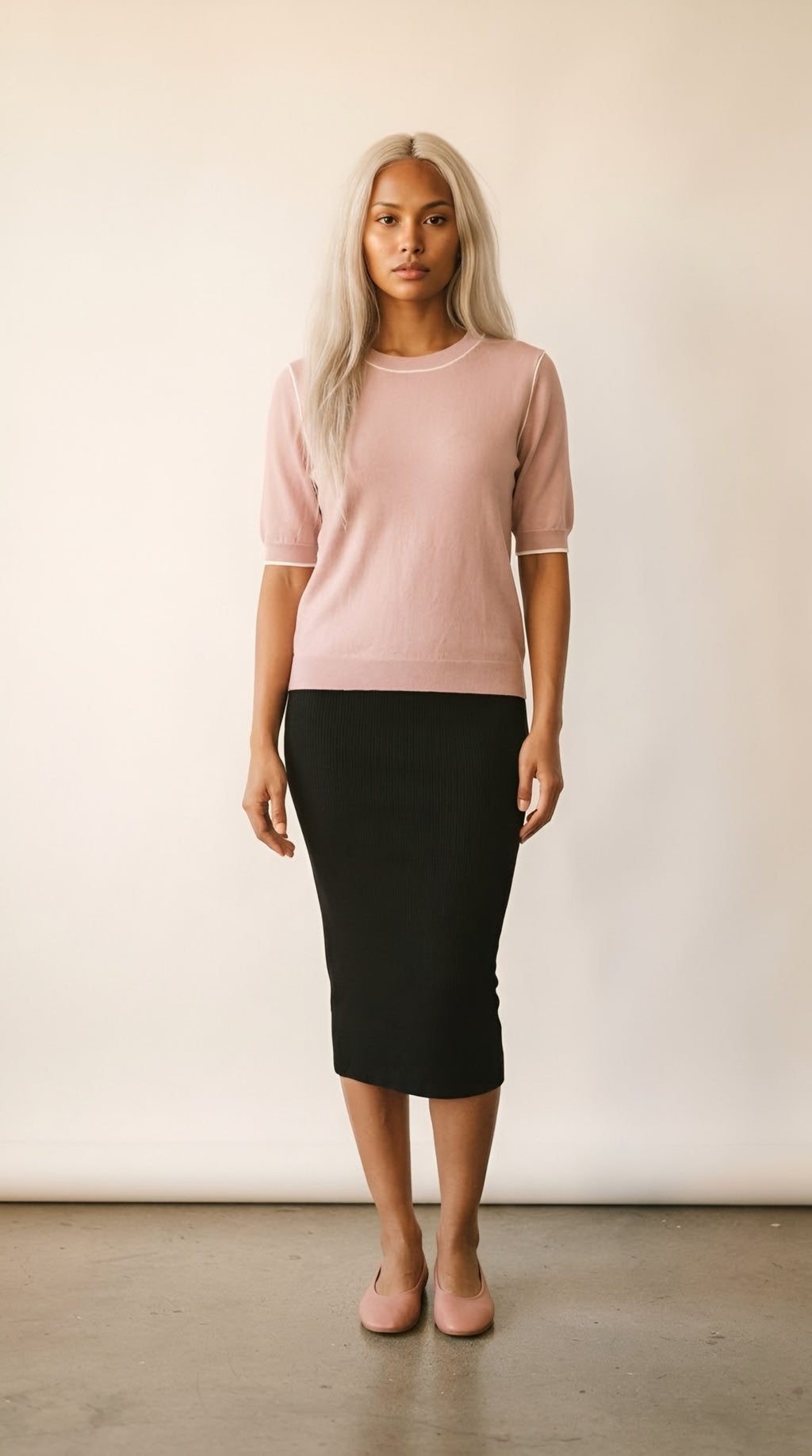 Nervuré Cap Sleeve Knit Sweater