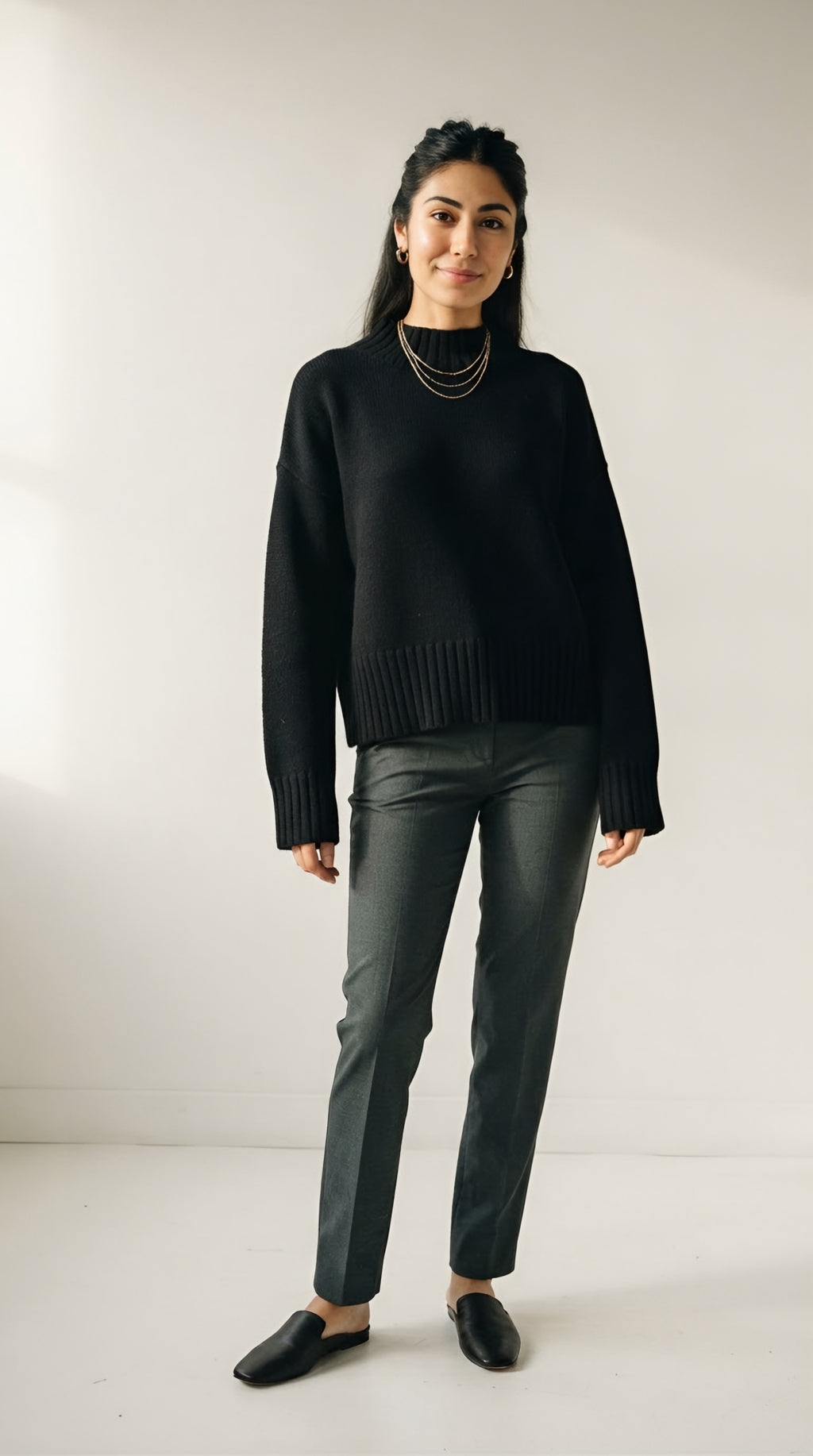 Tourelle High Collar Knit Sweater