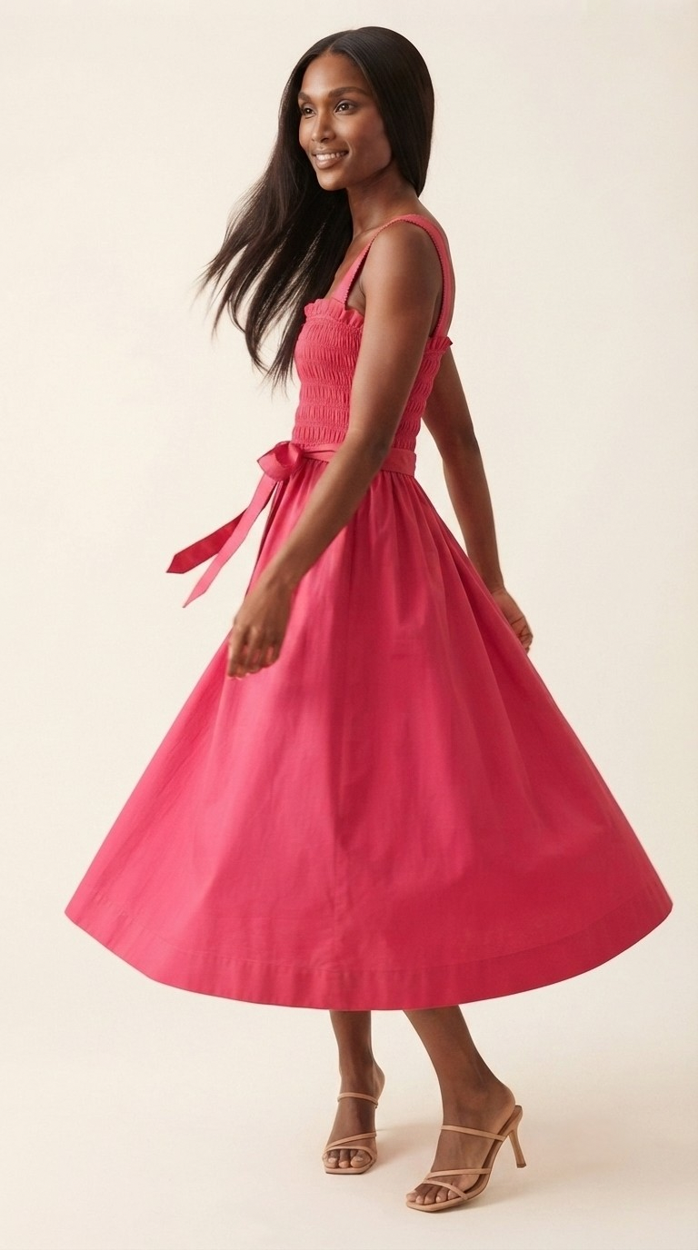 Ruban Bow Tie Midi Dress