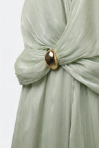 Lumine Metallic Halter Jumpsuit