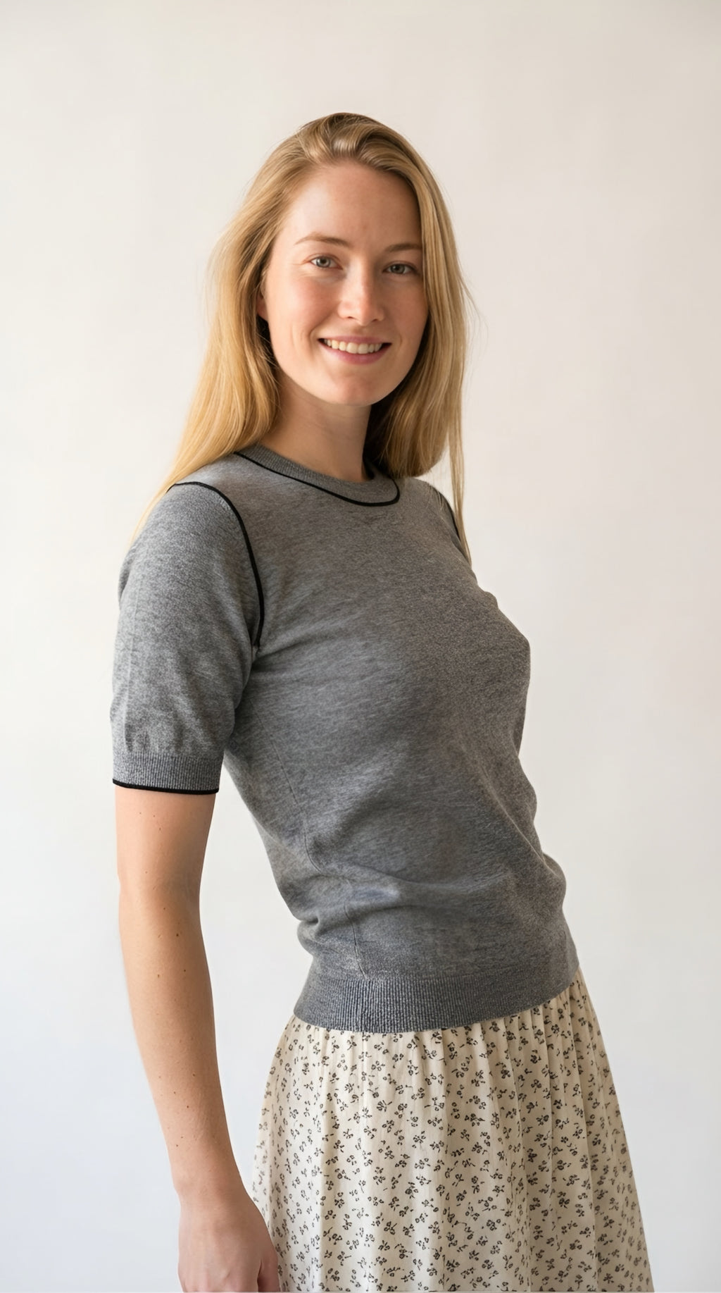 Nervuré Cap Sleeve Knit Sweater