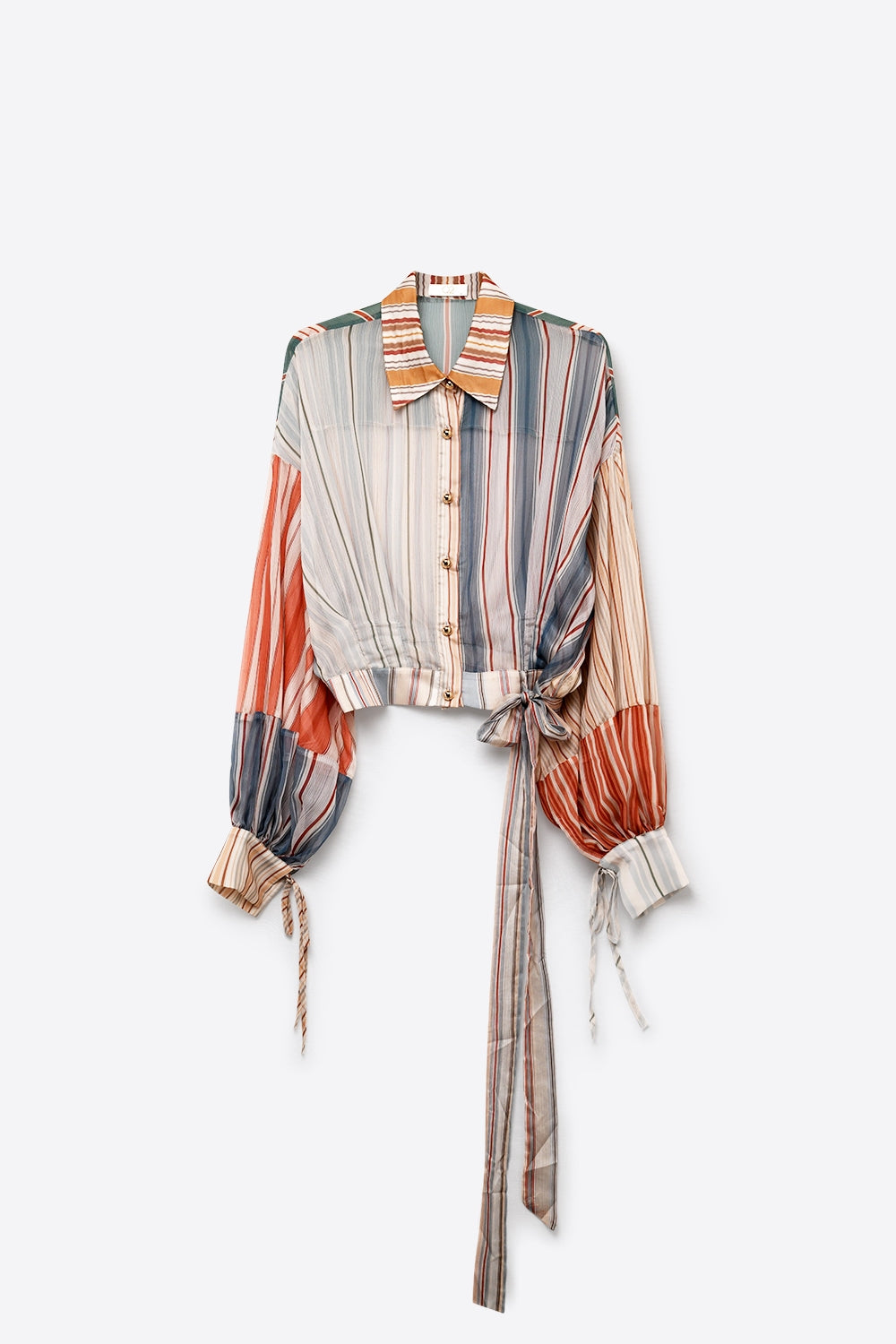 Irisé Stripe Chiffon Blouse