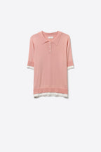 Passepoil Polo Knit Top