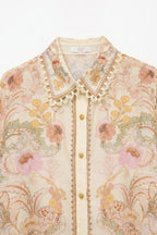 Dentelle Floral Lace Trim Shirt