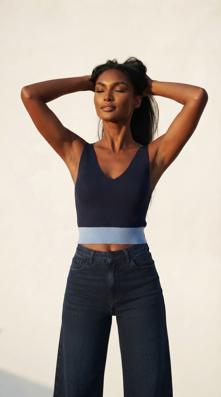 Bordure Contrast Hem Tank