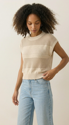 Treillis Cap Sleeve Sweater