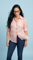 Cristal Polka-Dot Chiffon Shirt