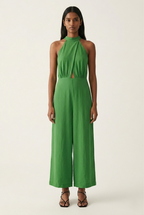 Croisé Halter Wide Leg Jumpsuit