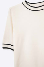Fil Fine Knit Contrast Trim Sweater