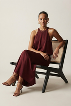 Sérénade Bow Back Halter Maxi Dress