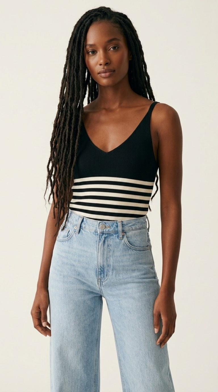 Cascade Stripe Ribbed Tank