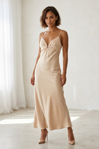 Sérénade Satin Slip Maxi Dress