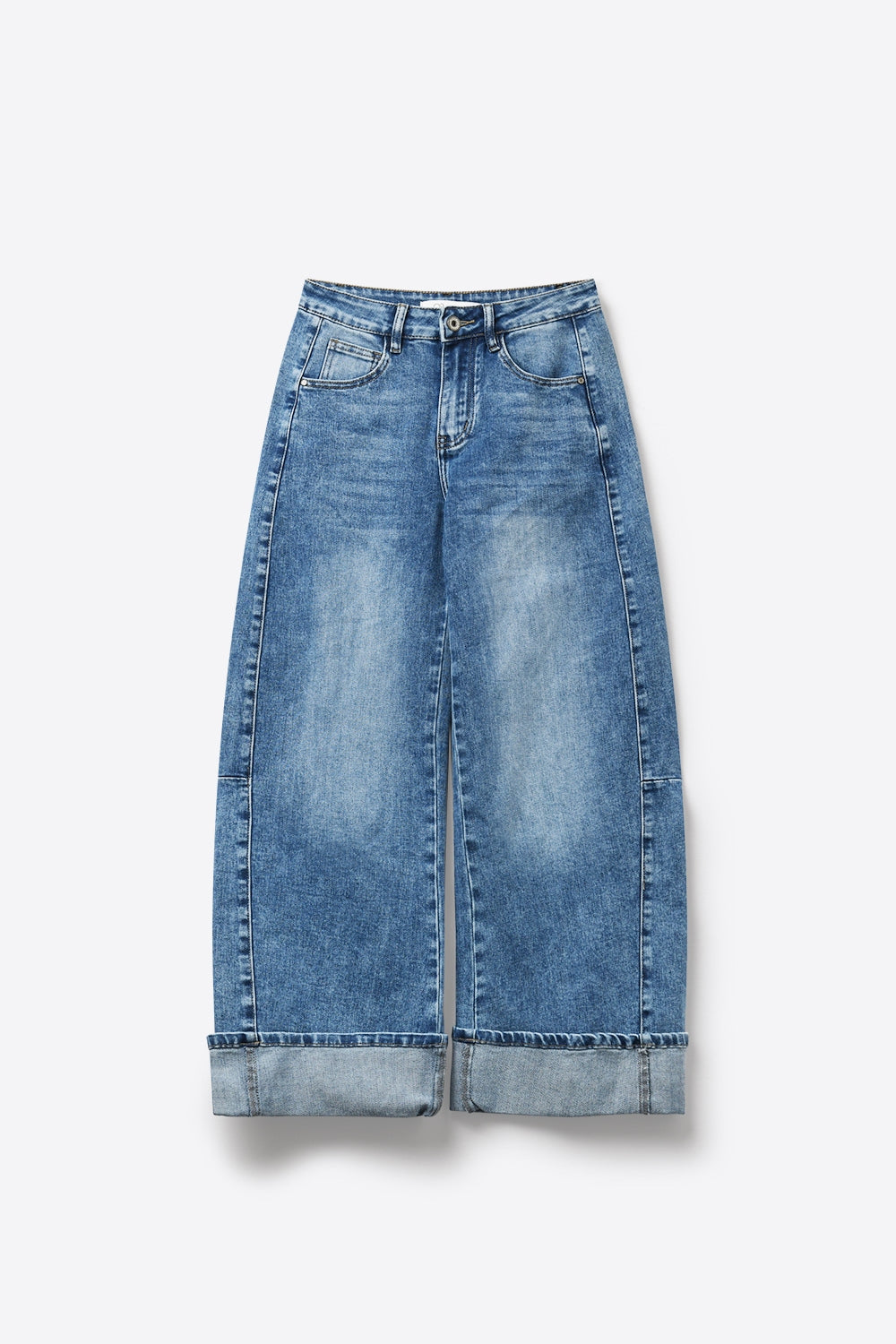 Tonneau Wide Leg Cuffed Jeans