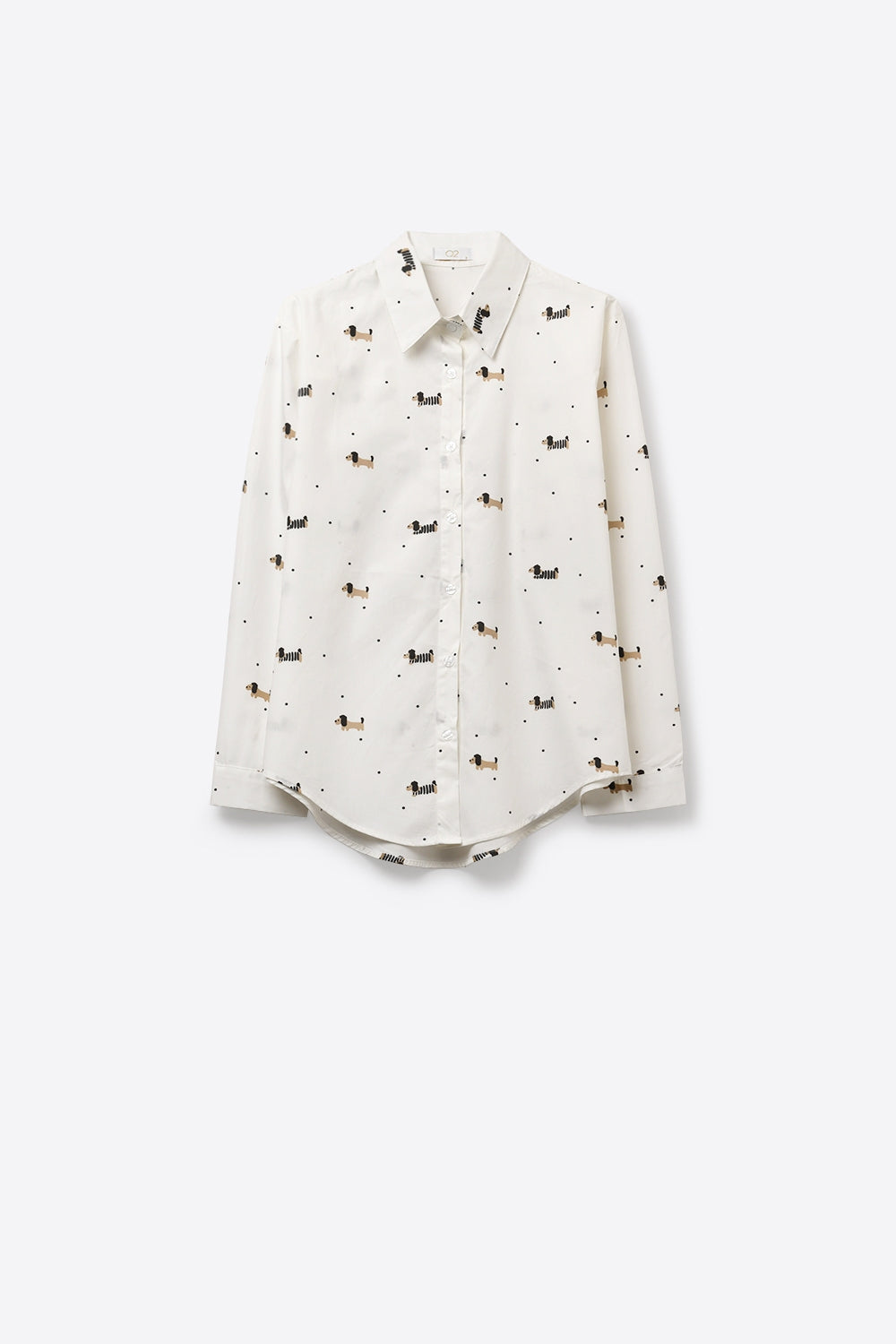 Teckel Dachshund Print Button-Up Shirt