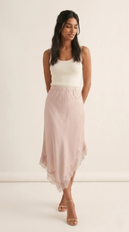 Asymétrie Satin Lace Skirt