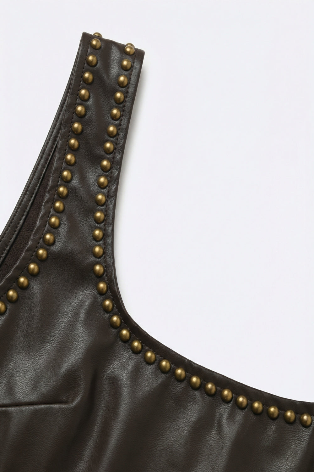 Clouté Faux Leather Bodysuit