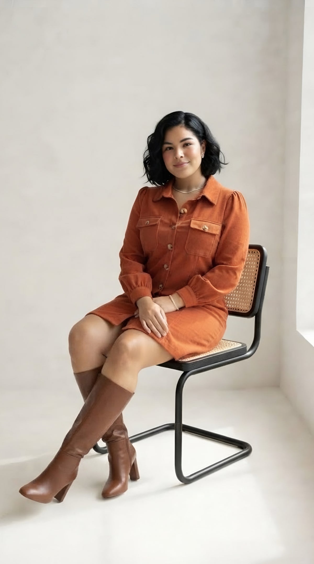 Sillage Corduroy Button-Down Dress
