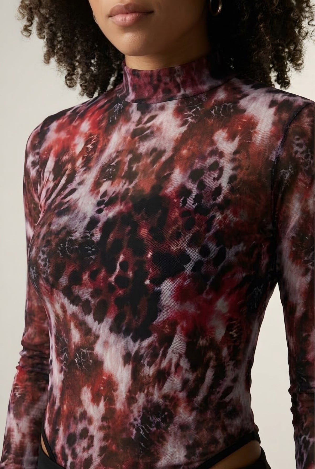 Fauve Animal Print Mesh Bodysuit