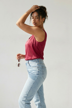 Satiné Scoop Neck Satin Tank