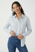 Caniche Dog Print Button Shirt
