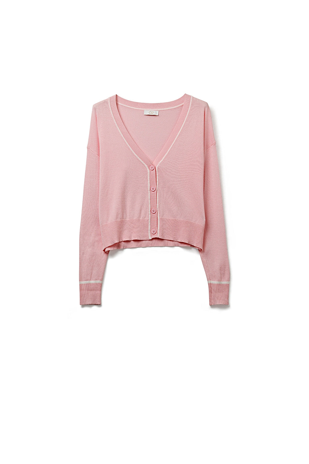 Contour Pink Contrast Trim Cardigan