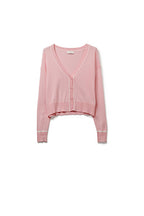 Contour Pink Contrast Trim Cardigan