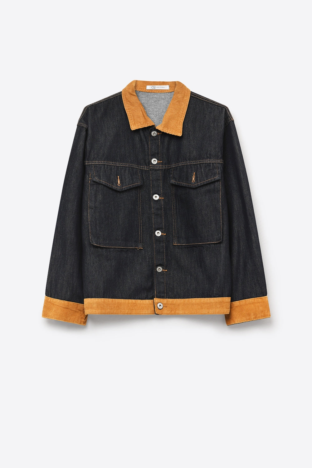 Velours Corduroy Collar Denim Jacket