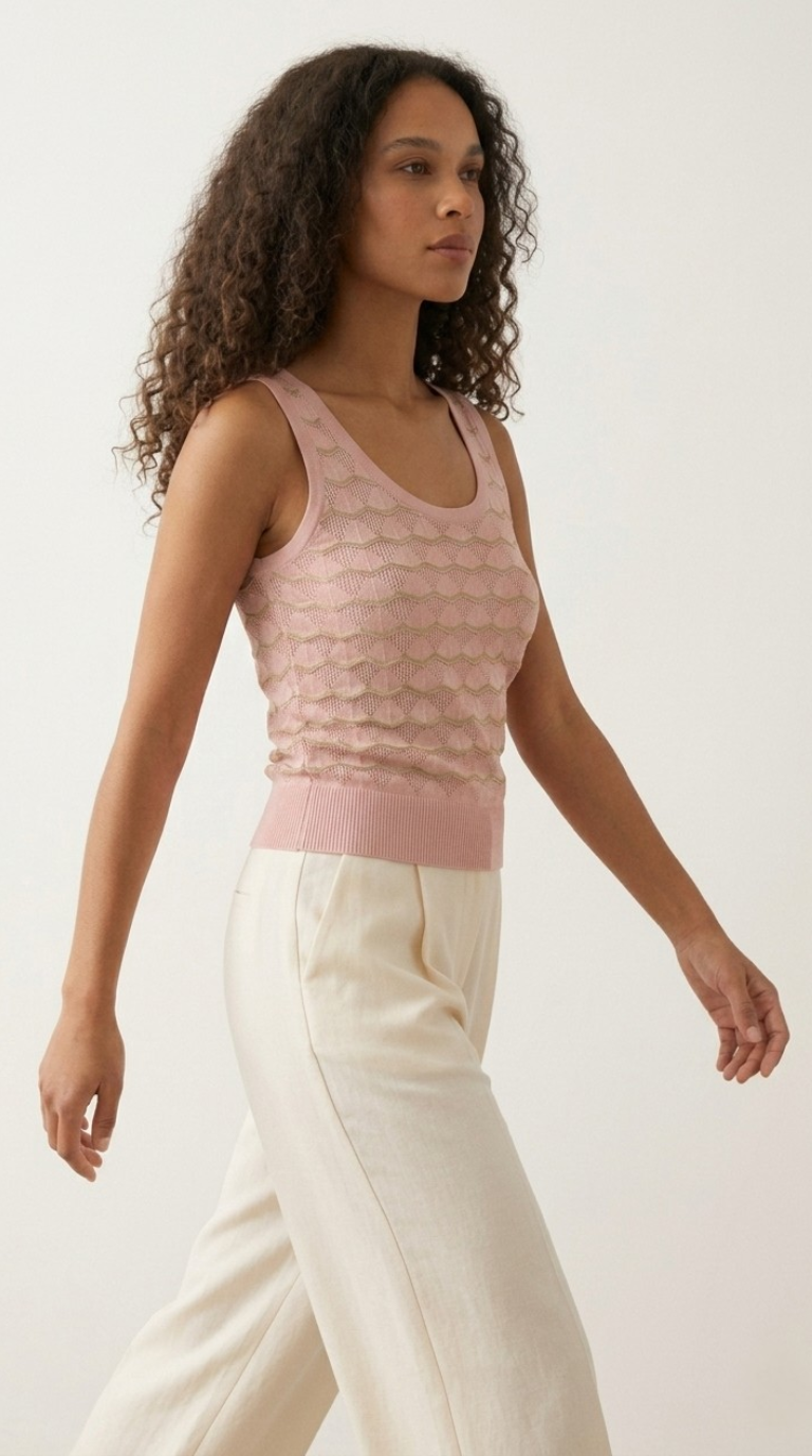 Lucent Metallic Knit Tank