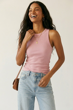 Paillette Glitter Ribbed Tank