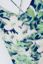 Feuillage Floral Open Back Maxi Dress