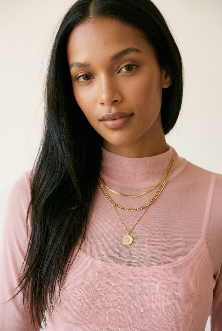 Résille Mesh Mock Neck Bodysuit