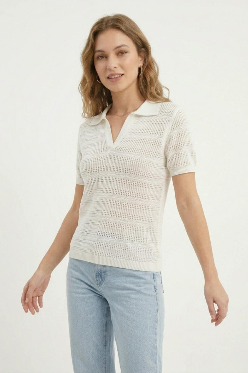 Maille Open Knit Polo