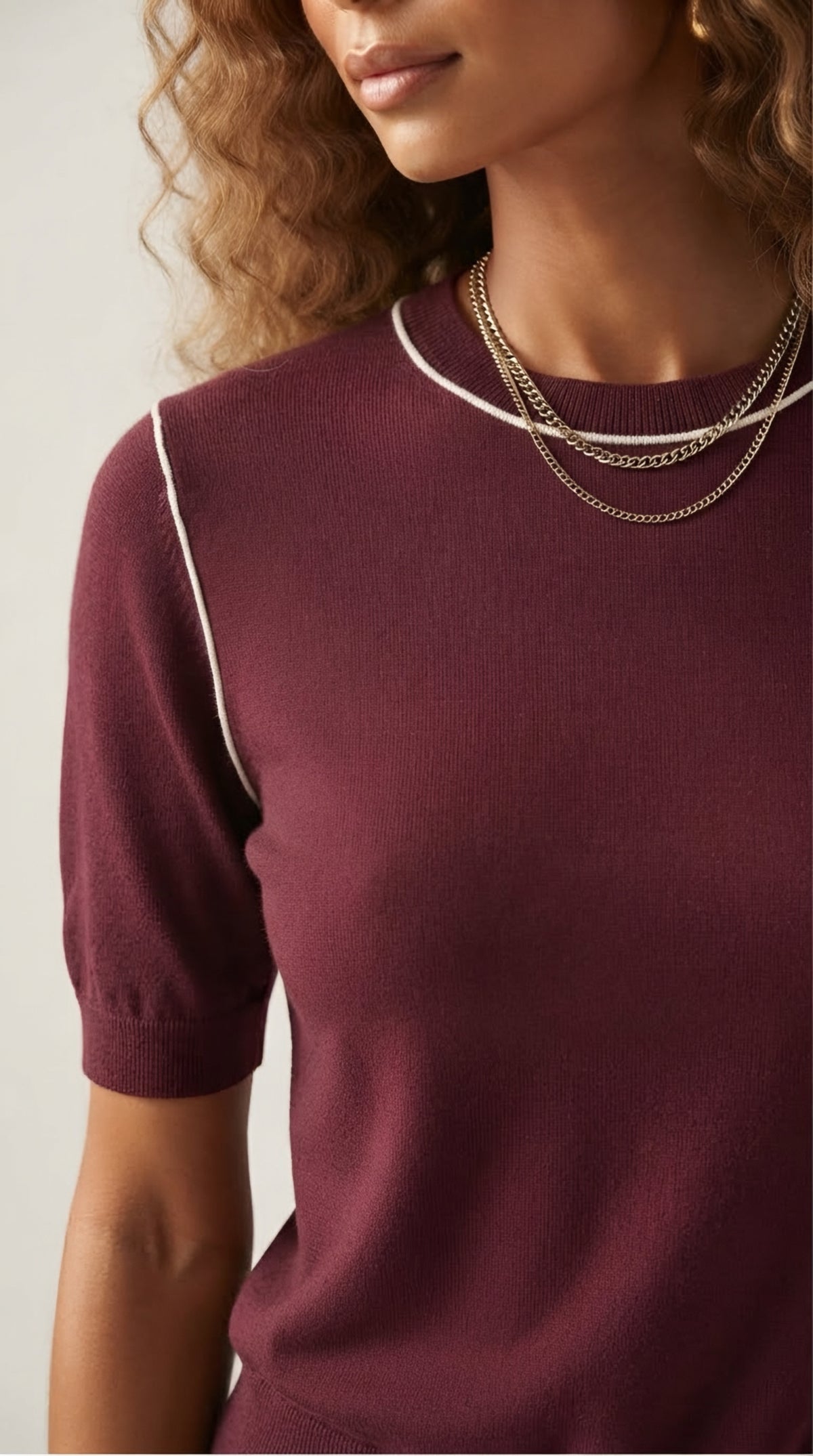 Nervuré Cap Sleeve Knit Sweater