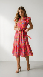 Corail Floral Tea Dress